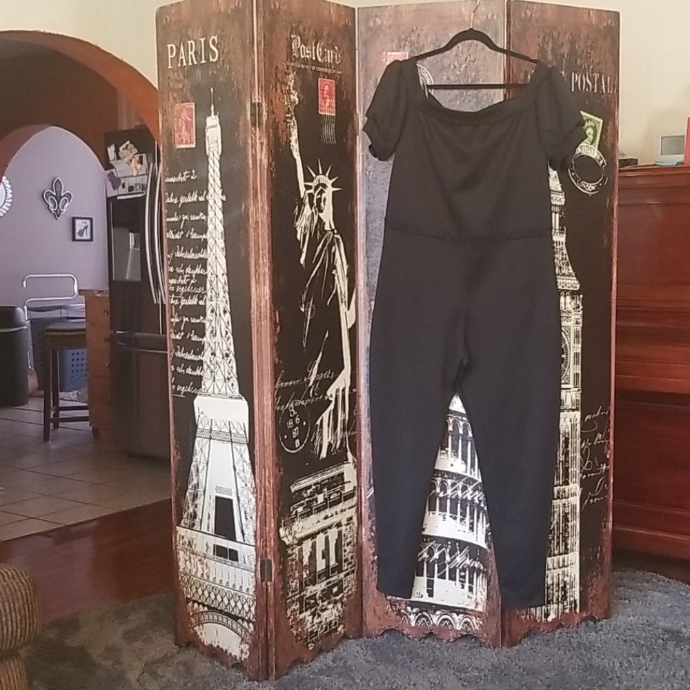 Black Off the Shoulder Jumpsuit  NWOT